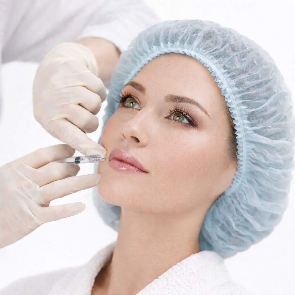 Врач вводит филлер с гиалуроновой кислотой в кожу пациента